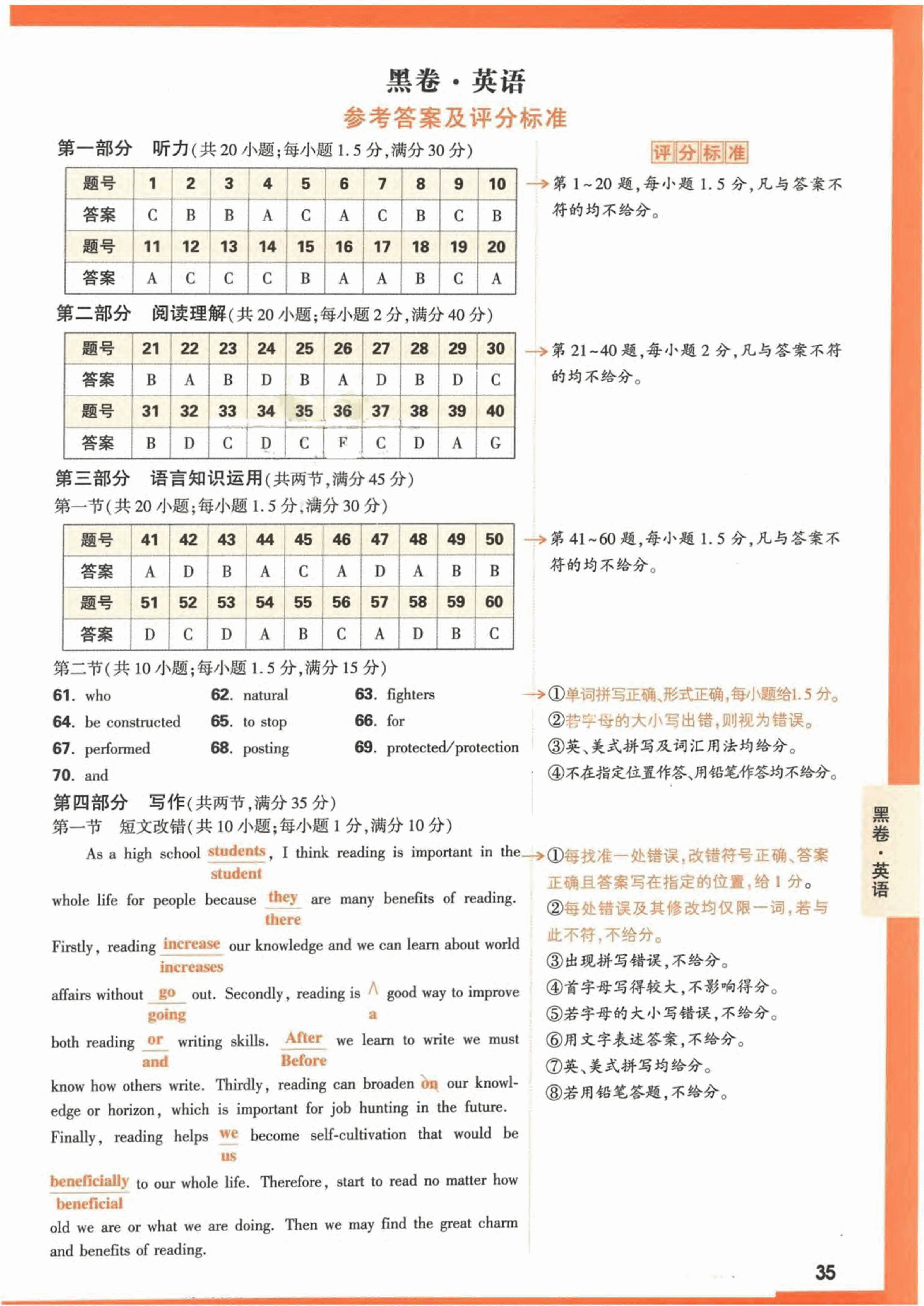 【23押题卷丨黑白卷丨老教材】英语黑卷+白卷答案解析.pdf,第1页预览