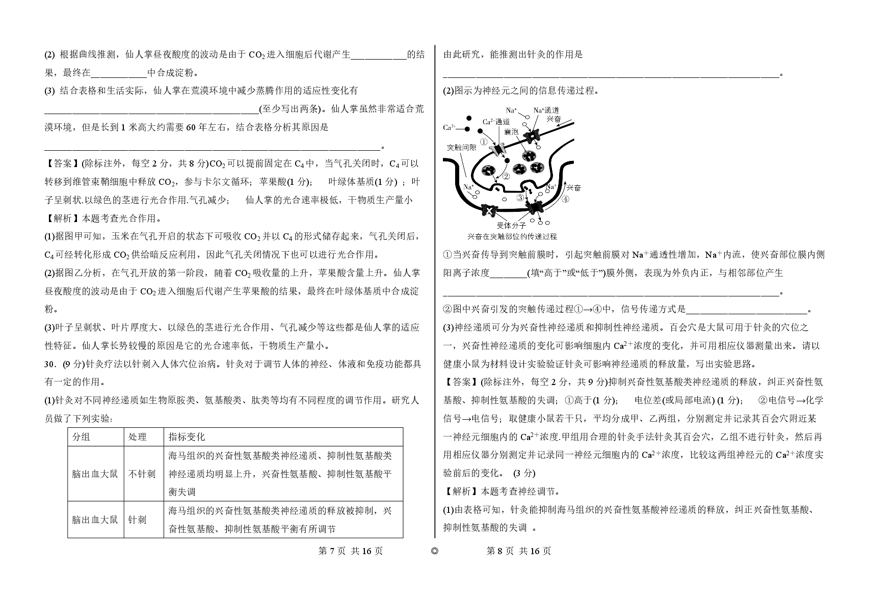 2023【风向卷】预测卷生物答案.pdf,第4页预览