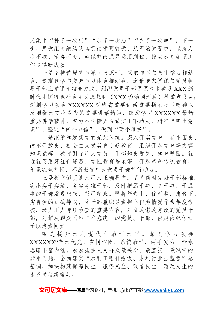 市水务局党组关于落实巡察反馈意见整改情况的报告.docx，第3页预览