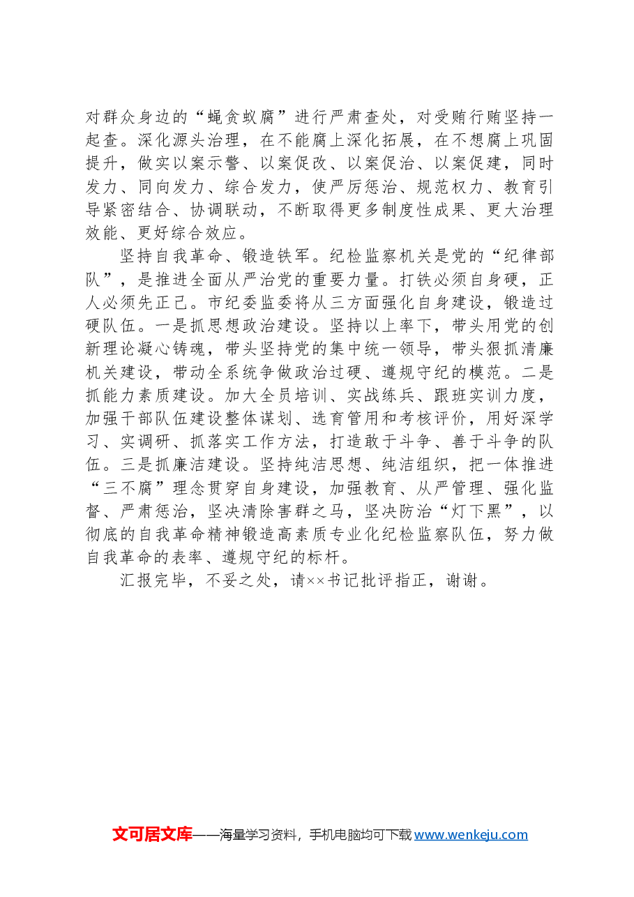 在2024年市委书记调研市纪委监委机关座谈会上的汇报发言.docx,第3页预览