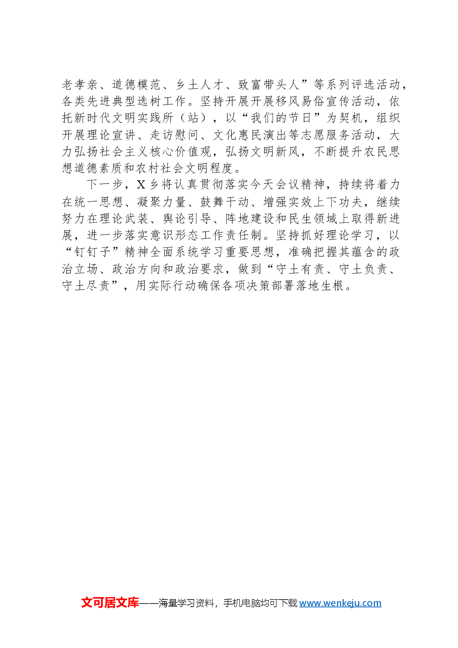 在全县意识形态暨宣传思想文化工作会议上的发言.docx，第3页预览