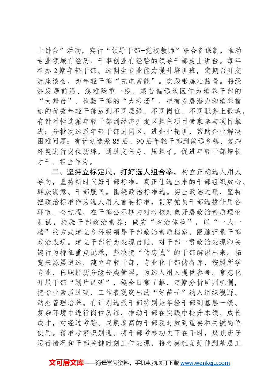 在2024年全市选人用人工作推进会上的汇报发言.docx，第2页预览