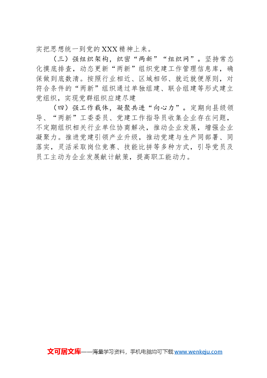县委“两新”党工委书记抓基层党建工作述职报告.docx,第4页预览