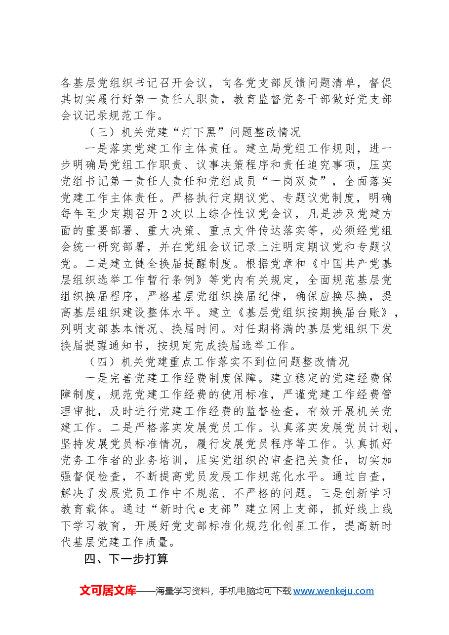 XX局关于中央巡视组巡视“回头看”反馈基层党建问题整改落实情况督察工作反馈问题整改情况的报告.docx，第3页预览