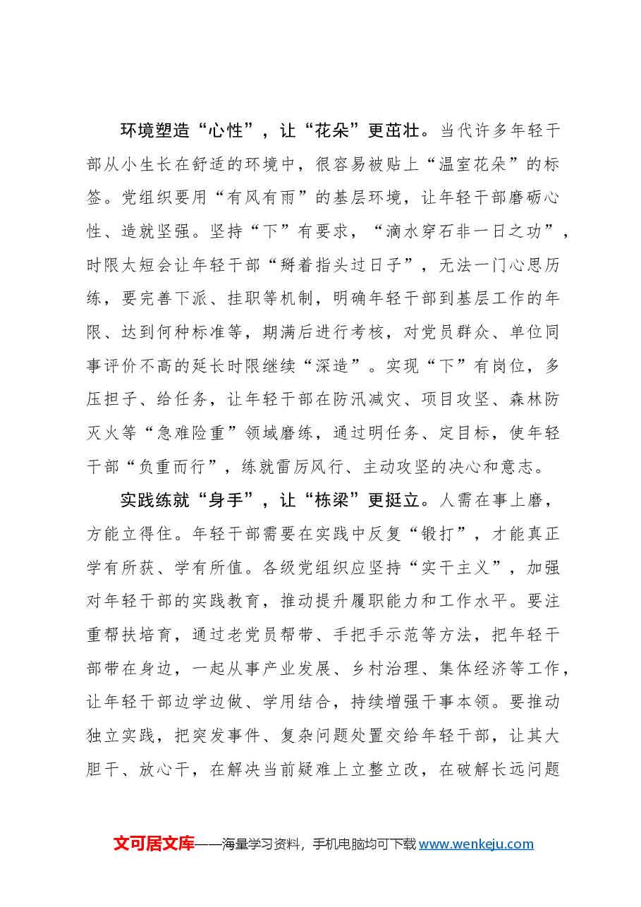 心得体会：年轻干部当“沉浸式”培育.docx，第2页预览