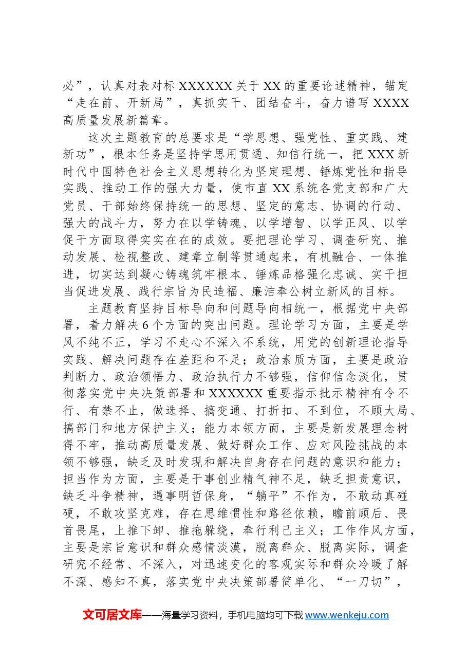 在市局深入开展学习贯彻习近平新时代中国特色社会主义思想主题教育的实施方案.docx,第2页预览