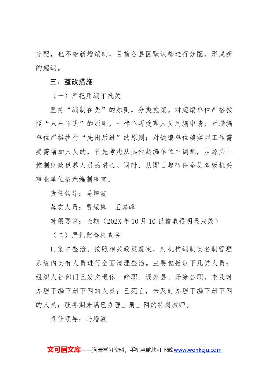 XX县消化超编人员工作整改方案.docx,第3页预览