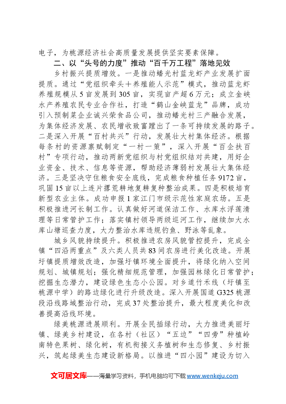 2024年桃源镇政府工作报告.docx，第3页预览