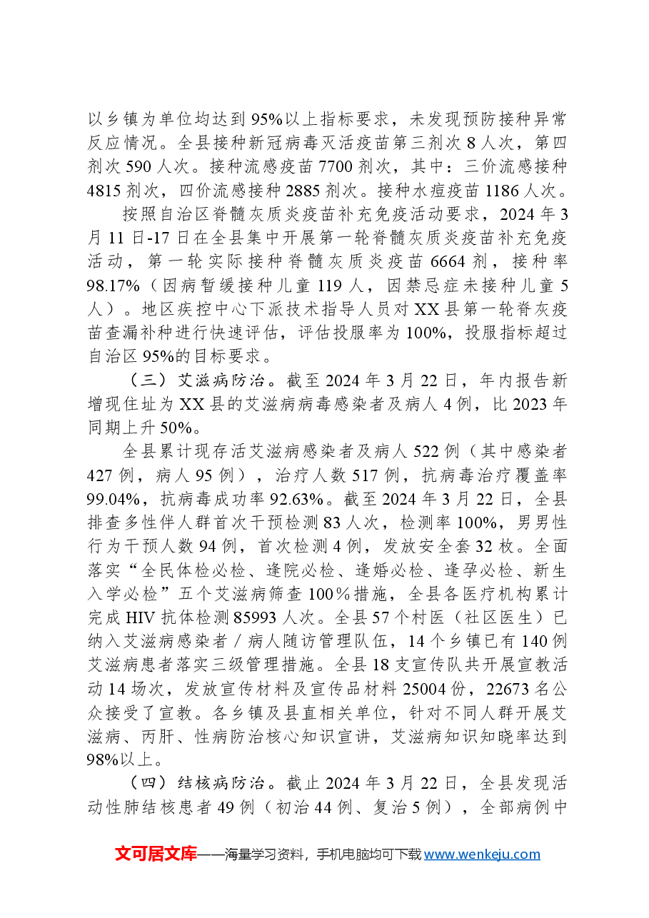 县卫健委2024年第一季度工作总结.docx,第2页预览