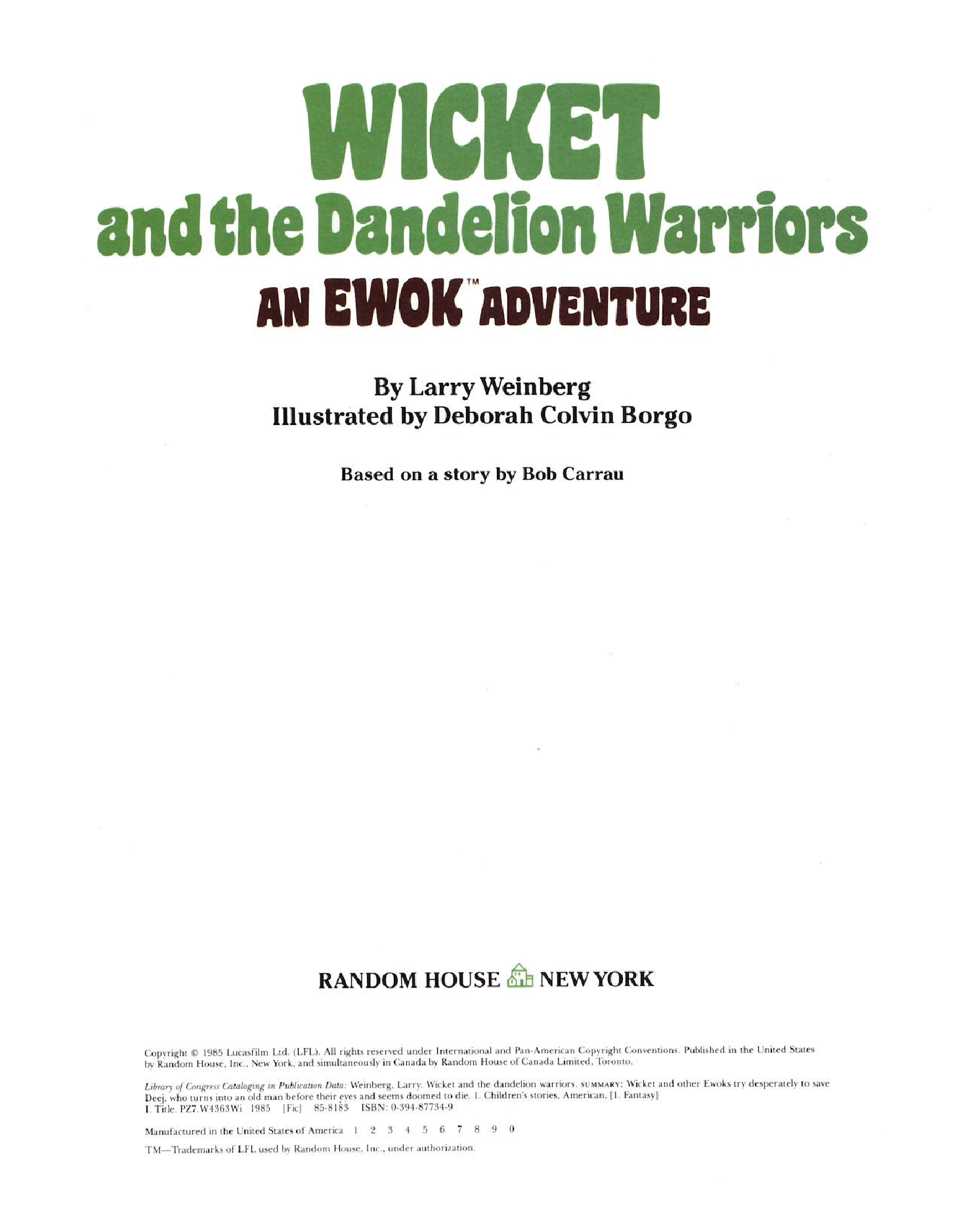 Star Wars - Wicket And The Dandelion Warriors (Random House) (1985) (stefcuk).pdf,第2页预览