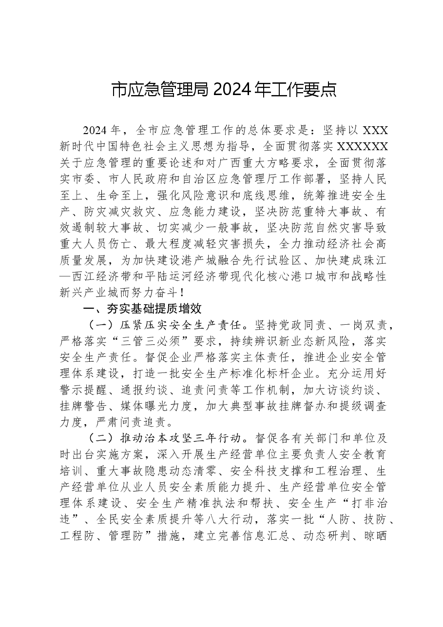 市应急管理局2024年工作要点.docx,第1页预览