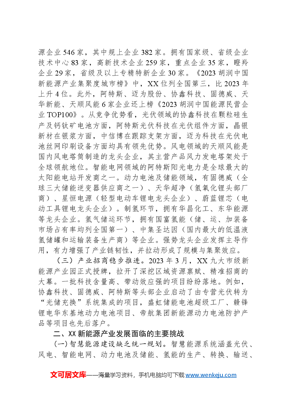 关于全市新能源产业发展情况的调研报告.docx，第2页预览