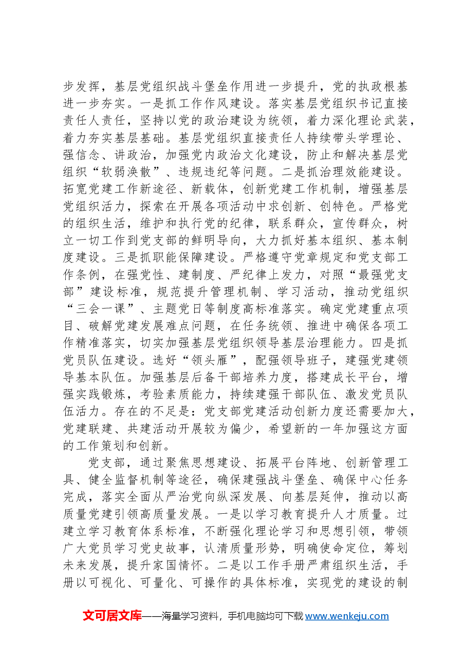 党委书记在党支部书记抓基层党建工作述职评议会议上的讲话提纲.docx,第2页预览