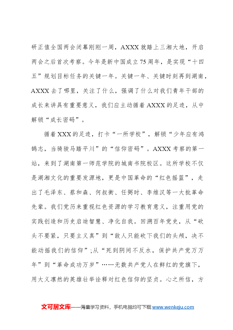 (4篇)2024年学习湖南考察调研重要讲话精神心得体会研讨发言.docx,第4页预览