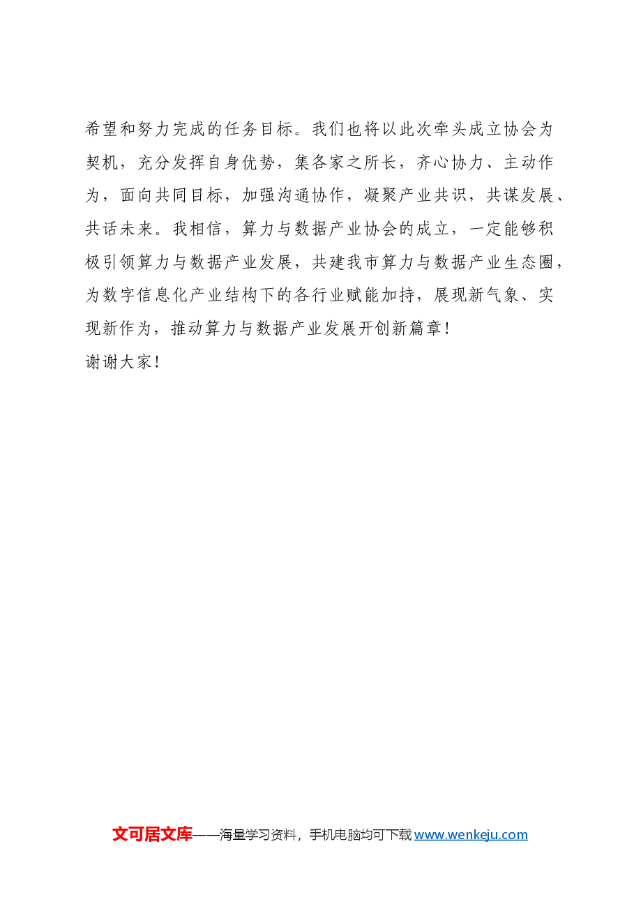 在xxx市算力与数据产业协会筹备会上的讲话.docx，第3页预览