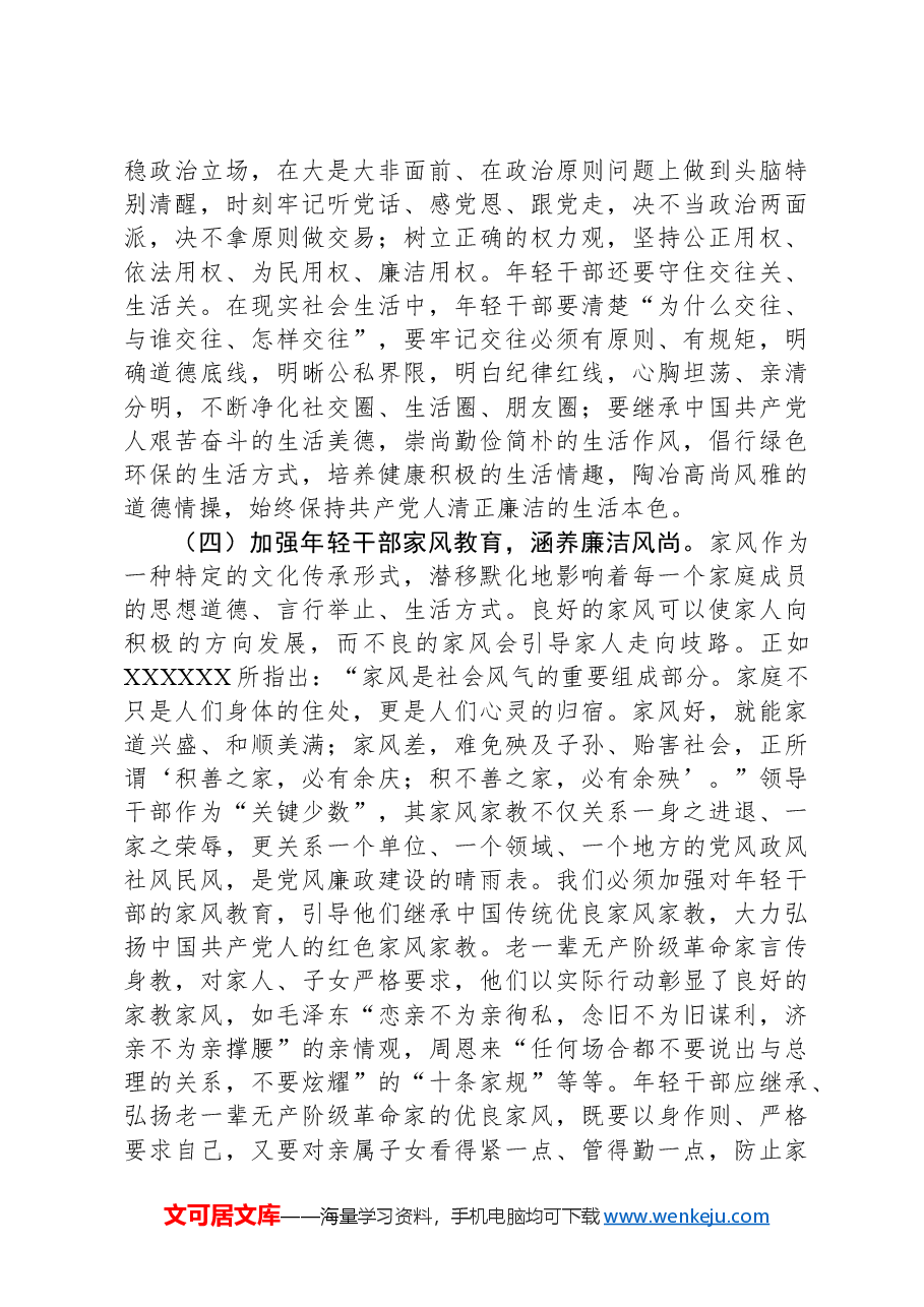 关于加强年轻干部廉洁教育的思考与建议.docx,第4页预览