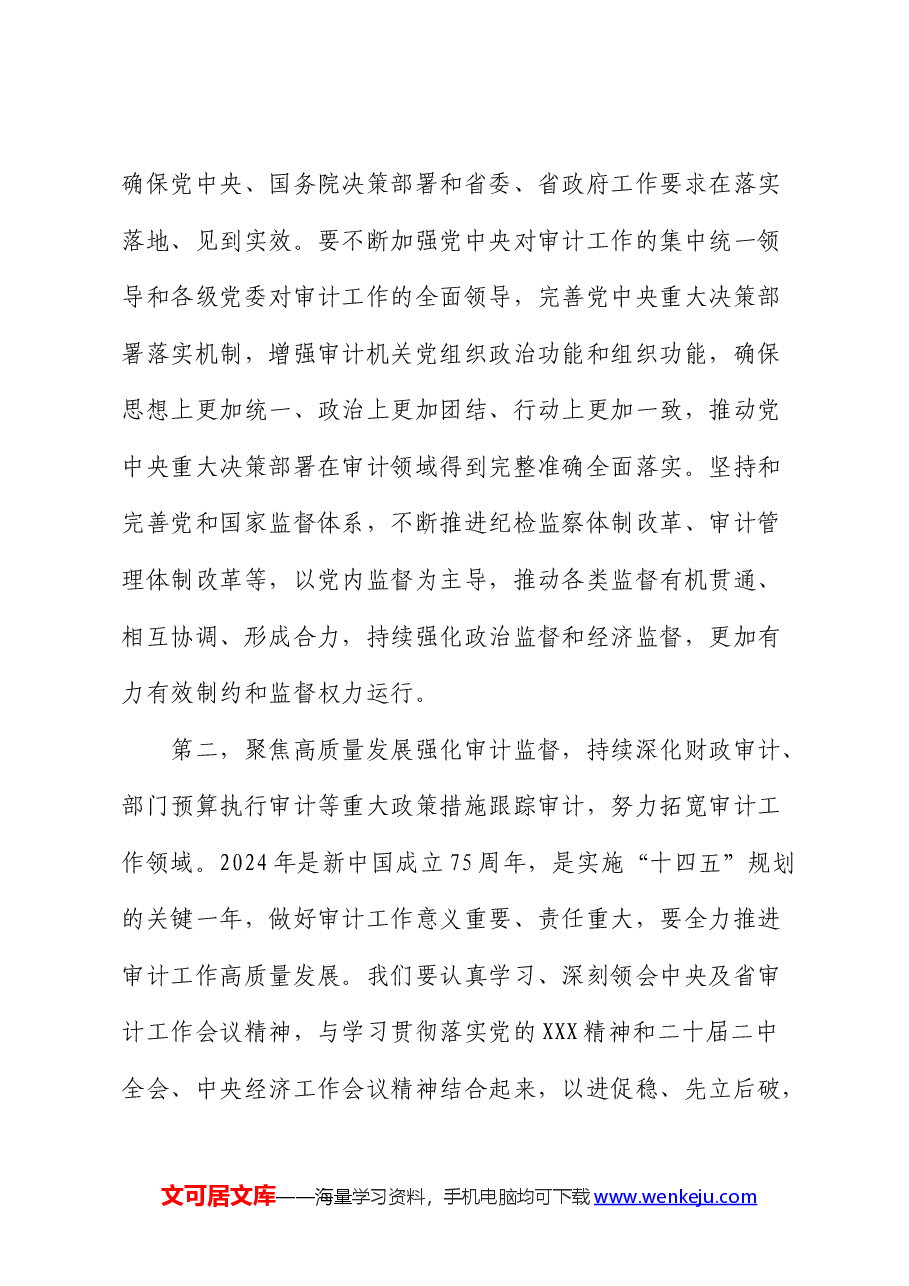 在2024年审计工作会议上的讲话.docx,第3页预览