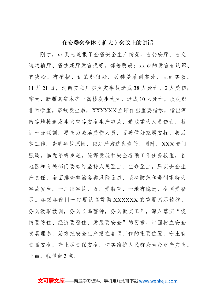 (5篇)在安委会全体(扩大)会议上的讲话汇编.docx,第2页预览