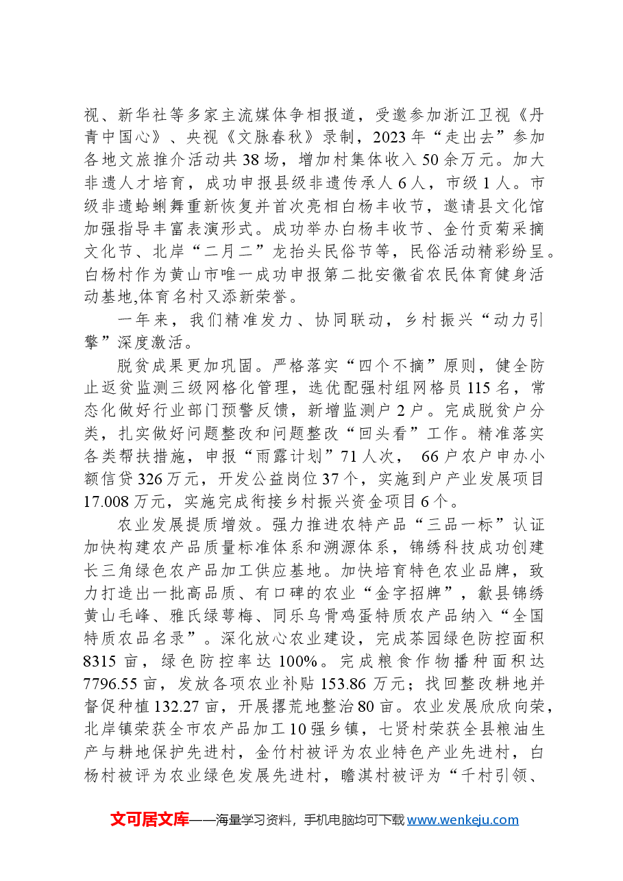 2024年北岸镇政府工作报告.docx,第2页预览