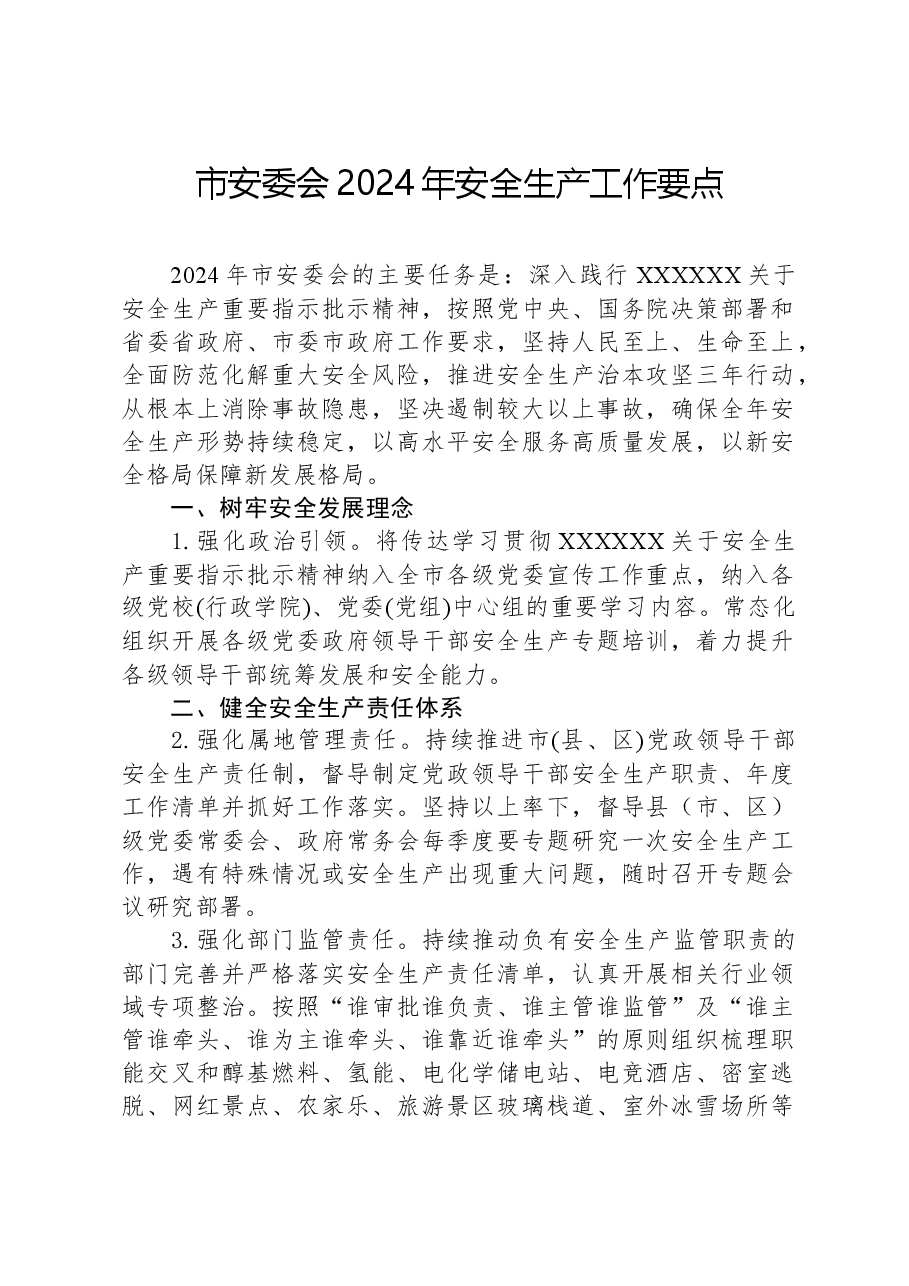 市安委会2024年安全生产工作要点.docx,第1页预览