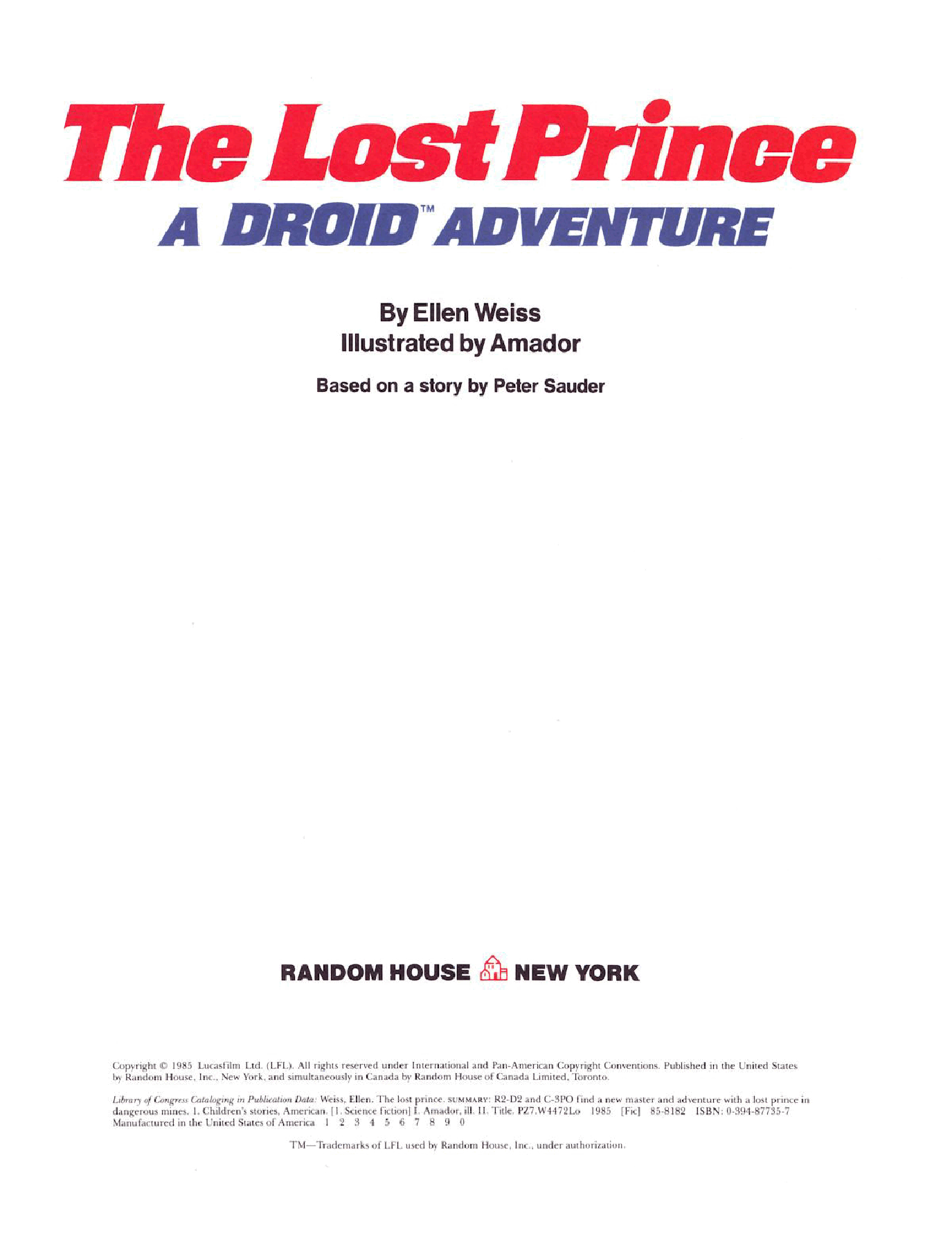 Star Wars - A Droid Adventure - The Lost Prince (Random House) (1985) (stefcuk).pdf,第2页预览