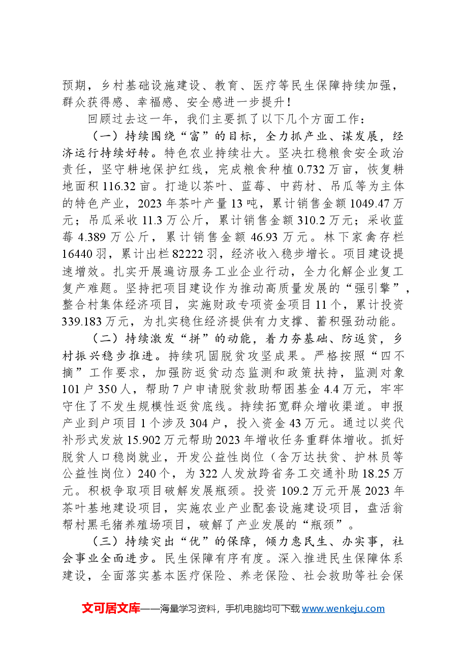2024年雅灰乡政府工作报告.docx,第2页预览