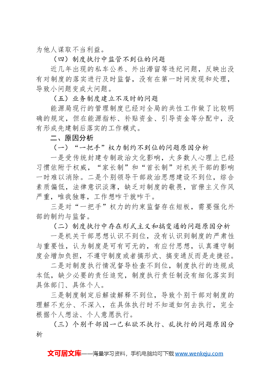 局党组关于制度建设问题分析报告.docx,第2页预览
