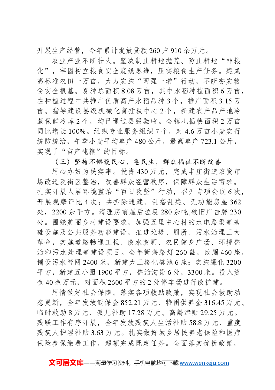 2024年丰庄镇政府工作报告.docx,第3页预览