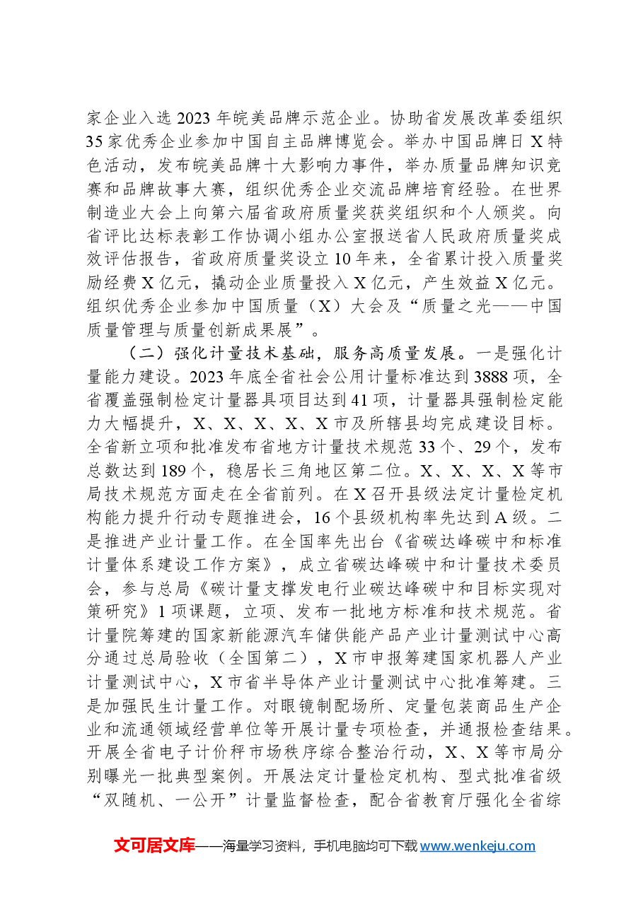 在全省市场监管系统质量发展、计量、标准化、认证检测监管和科技信息化工作会议上的讲话.docx,第3页预览