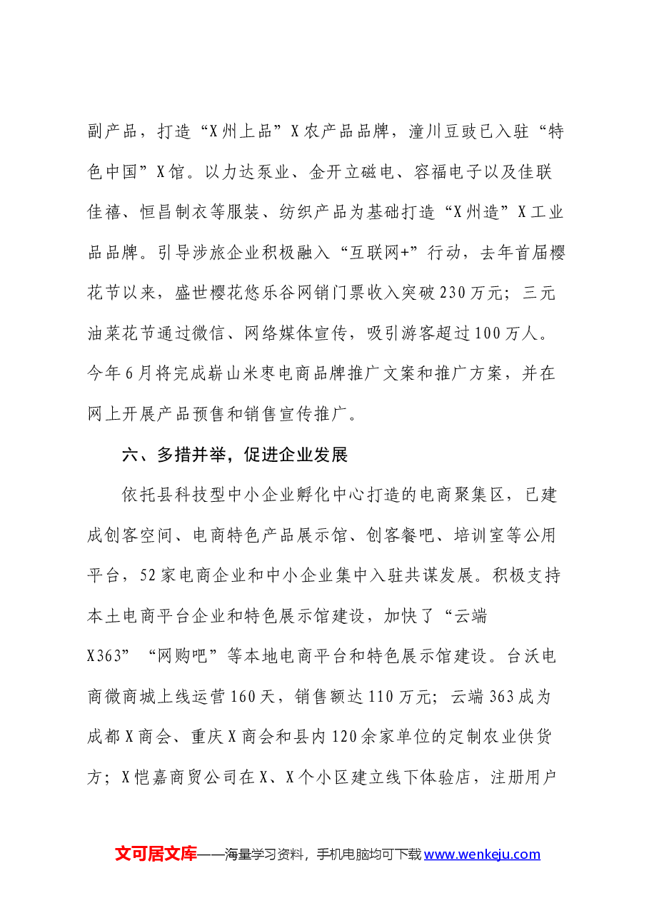 关于大力发展电子商务和“互联网+”工作进展情况的报告.docx,第4页预览