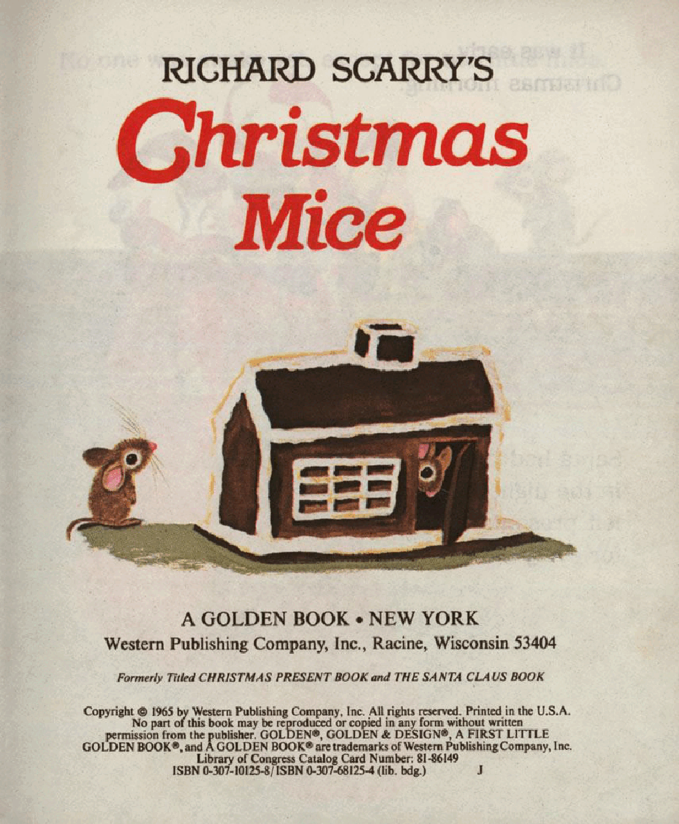 英文绘本:Little Golden Book NN - Richard Scarry's Christmas Mice (1965) (goldengems).pdf,第2页预览