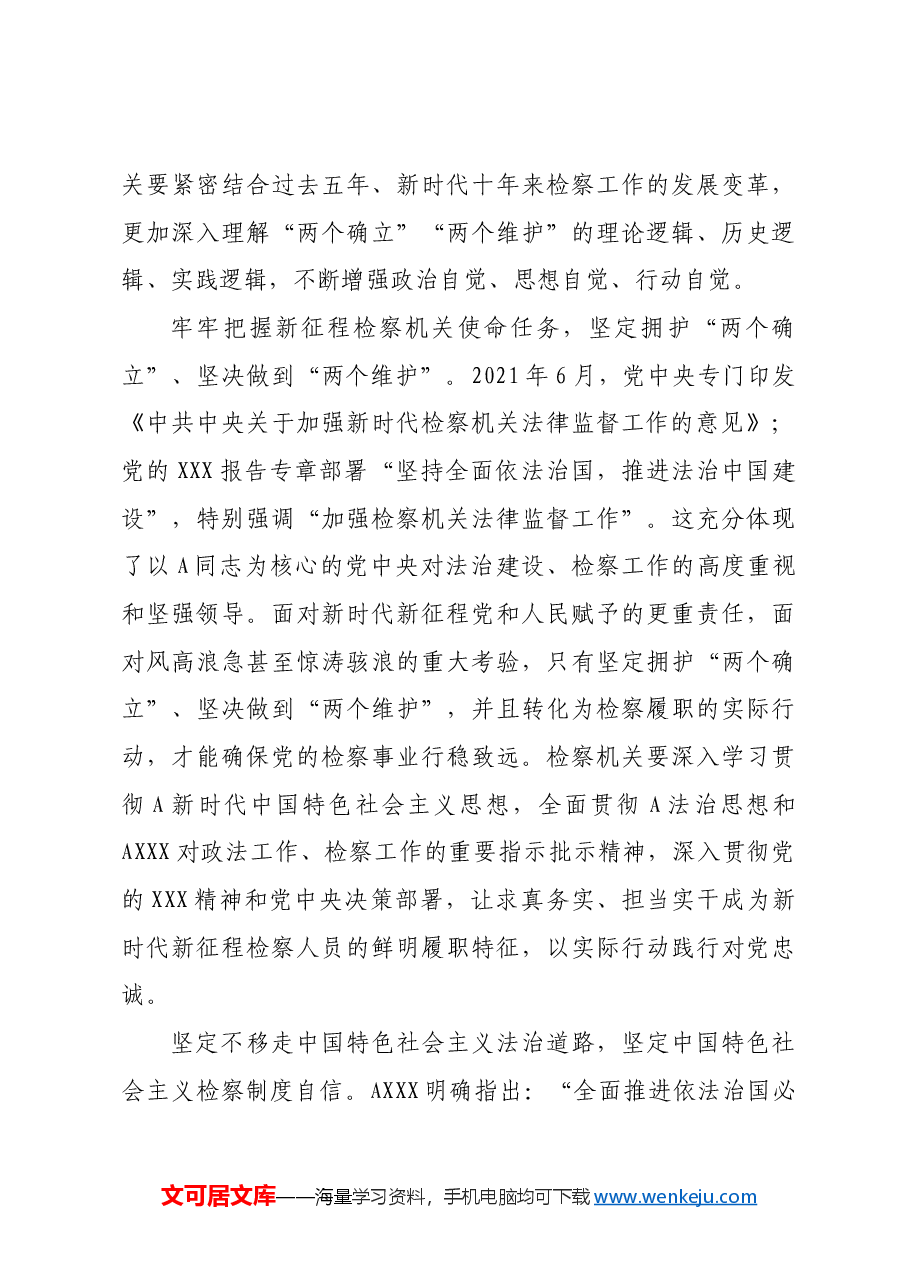 【研讨发言】学习贯彻总书记思想 以检察工作现代化服务中国式现代化.docx,第3页预览