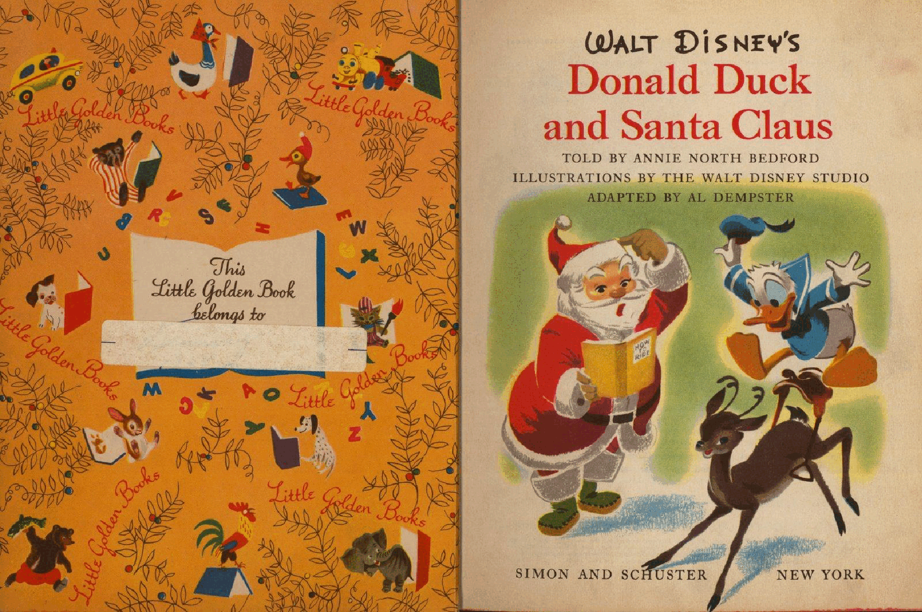 英文绘本:Little Golden Book D027 - Walt Disney's Donald Duck and Santa Claus (1952) (goldengems).pdf,第2页预览