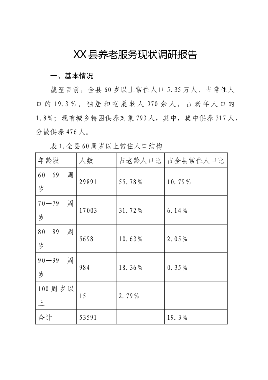 XX县养老服务现状调研报告.docx,第1页预览
