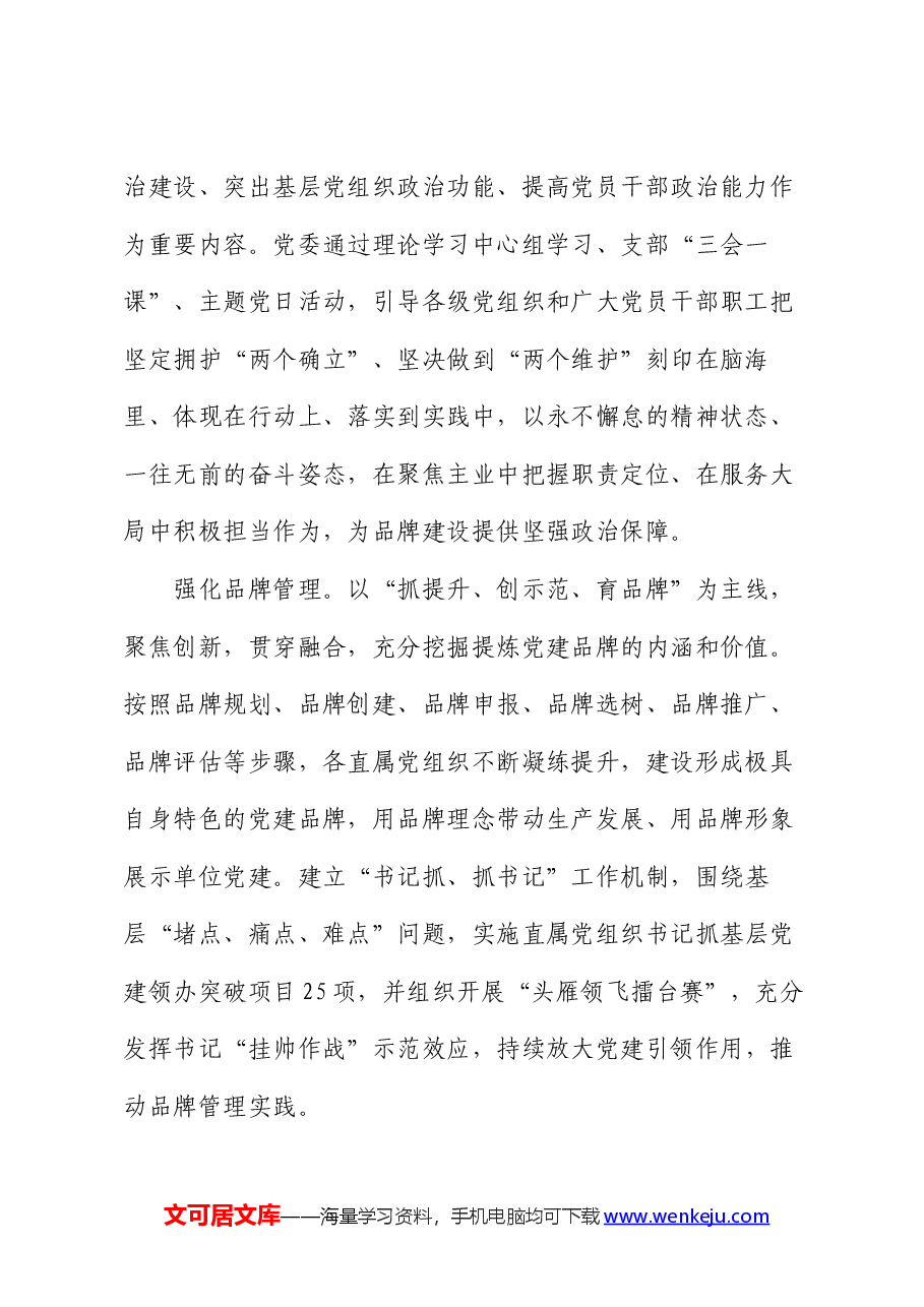 经验交流:党建品牌矩阵赋能高质量发展.docx,第2页预览