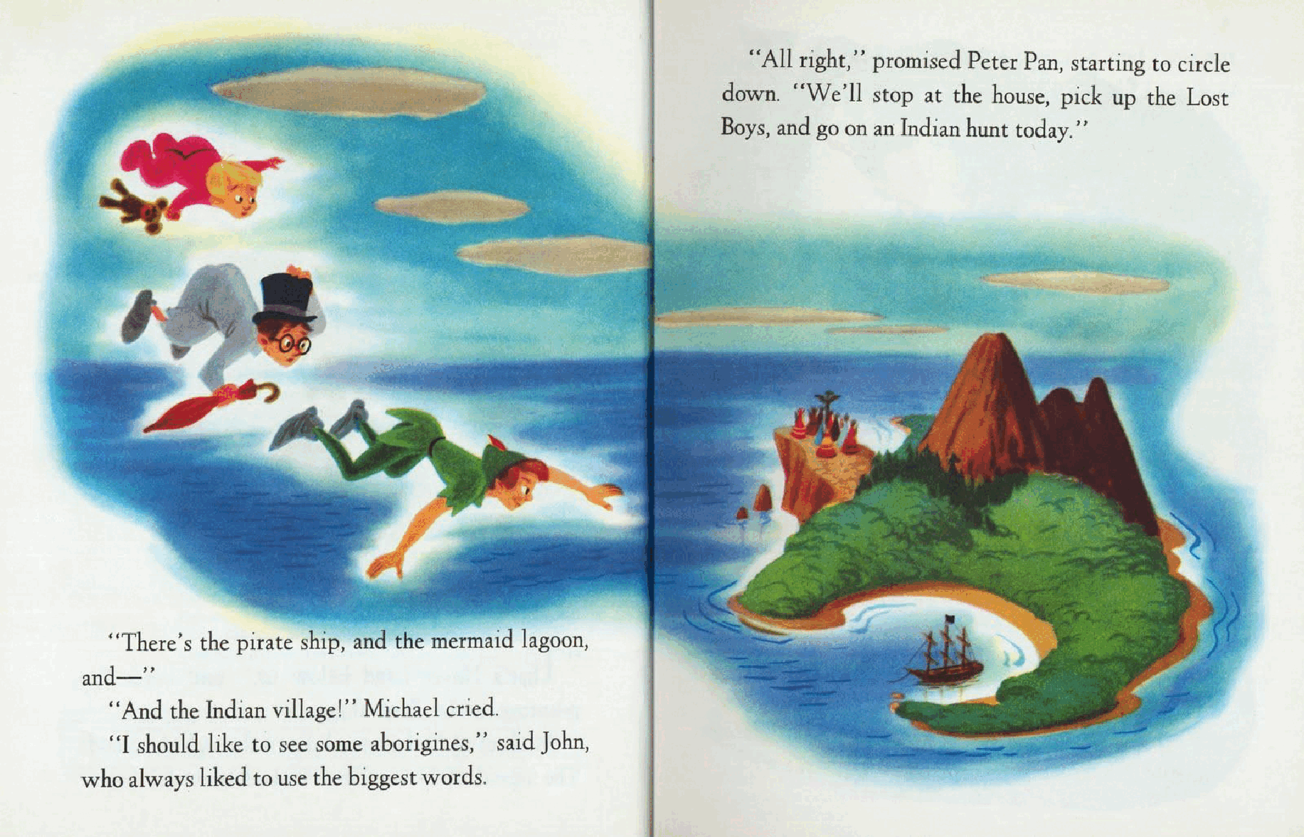 英文绘本:Little Golden Book D026 - Walt Disney's Peter Pan and the Indians (1952) (goldengems).pdf,第4页预览