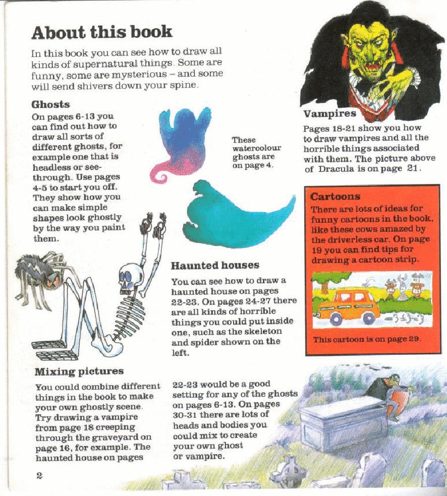 How To Draw Ghosts, Vampires & Haunted Houses (Usborne).pdf,第3页预览