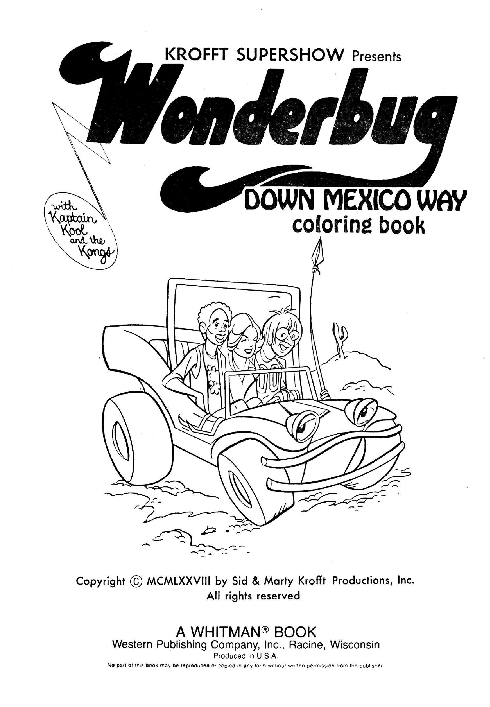Krofft Super Show Presents - Wonderbug, Down Mexico Way Coloring Book.pdf，第2页预览