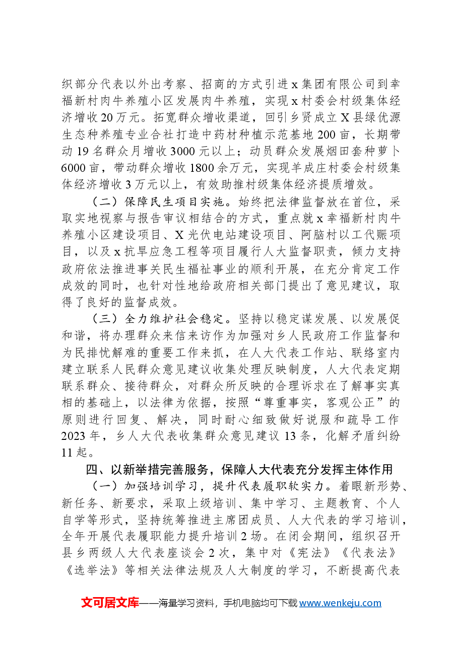 乡人大主席团工作报告.docx，第4页预览
