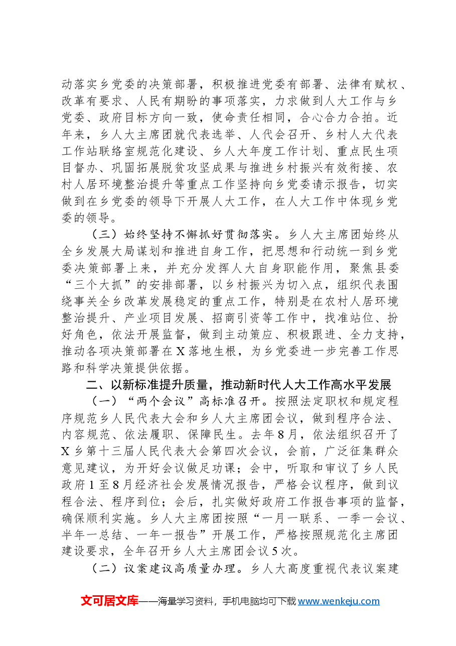 乡人大主席团工作报告.docx，第2页预览