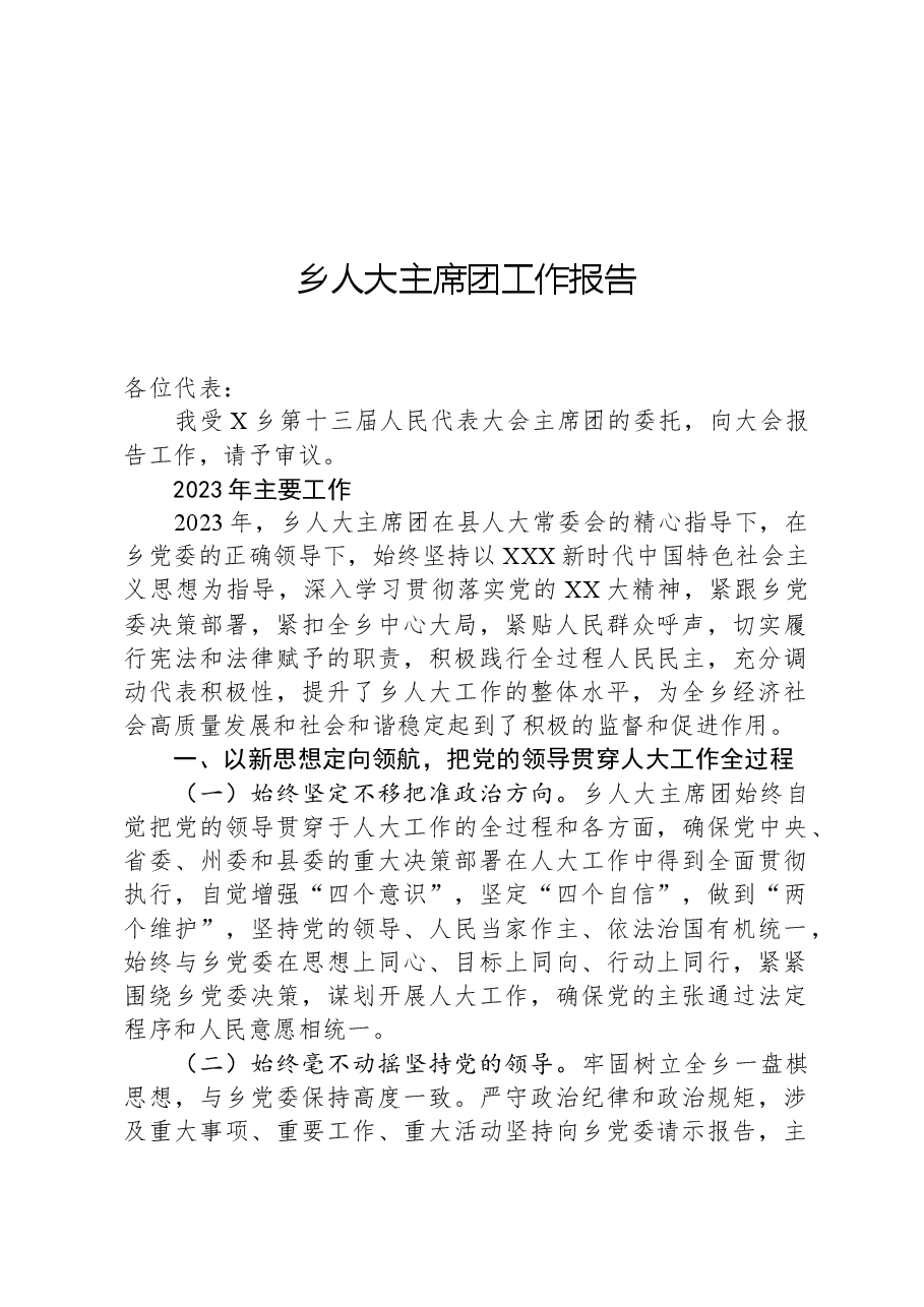 乡人大主席团工作报告.docx，第1页预览