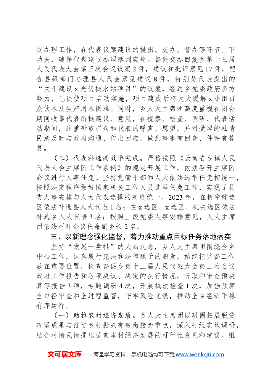乡人大主席团工作报告.docx，第3页预览