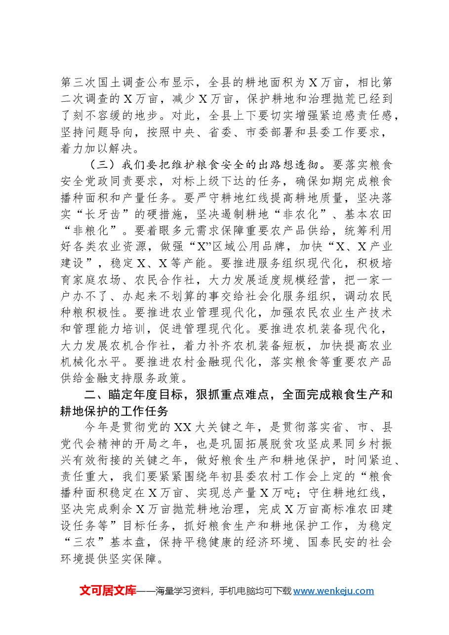 2024年在全县粮食生产暨治理耕地抛荒工作会议上的讲话.docx,第4页预览