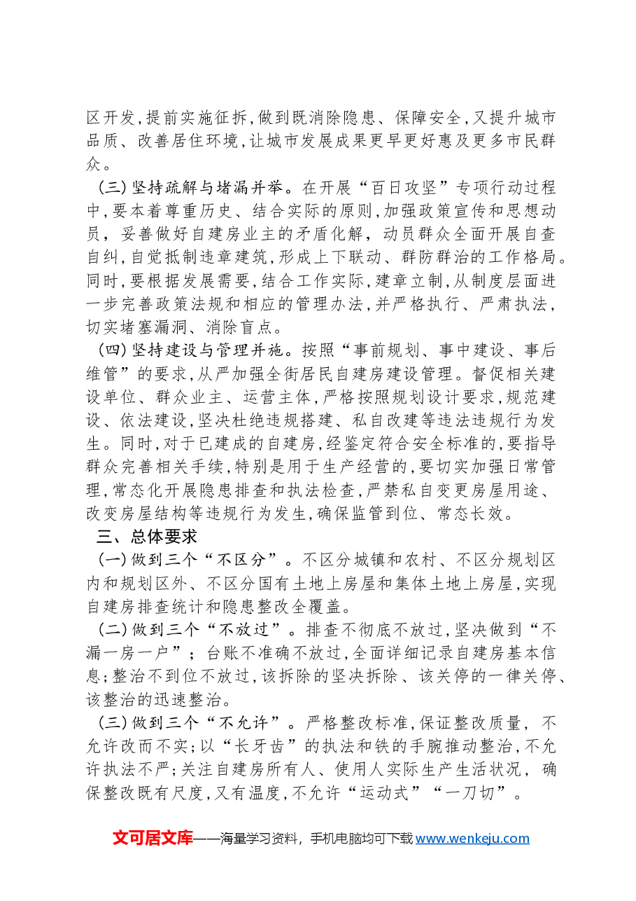 XX市XX区XX街道自建房安全整治“百日攻坚”专项行动实施方案.docx,第2页预览