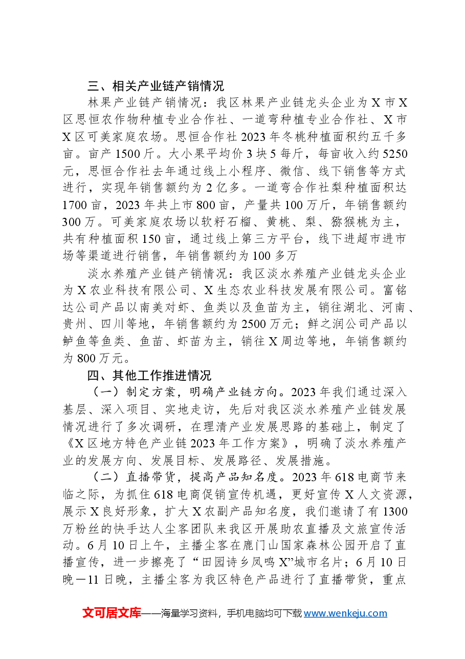 2023年X区地方特色产业链工作情况汇报.docx,第2页预览