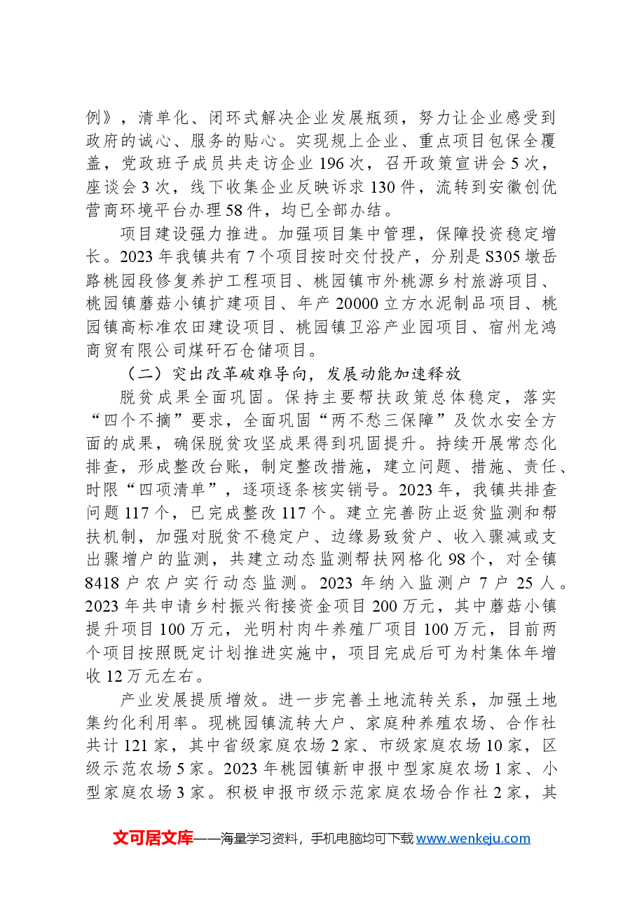 2024年桃园镇政府工作报告.docx,第2页预览