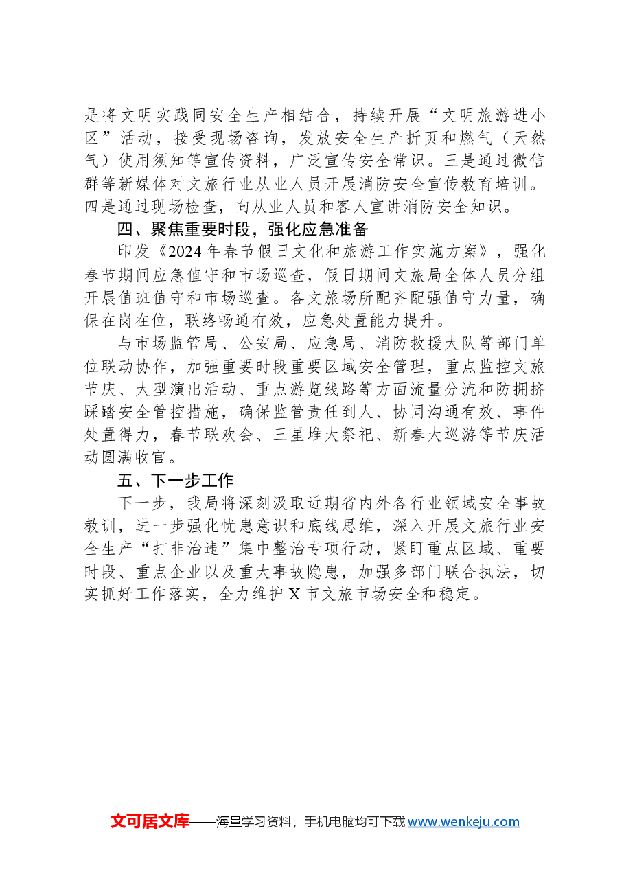 关于全市文旅行业岁末年初安全生产“打非治违”集中整治专项行动工作总结.docx，第3页预览