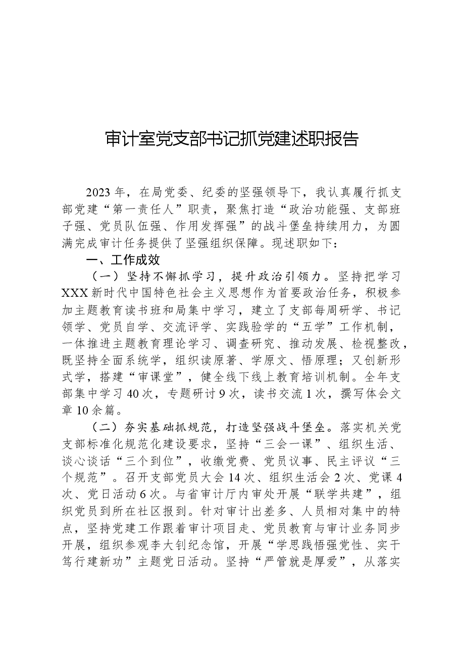 审计室党支部书记抓党建述职报告.docx,第1页预览