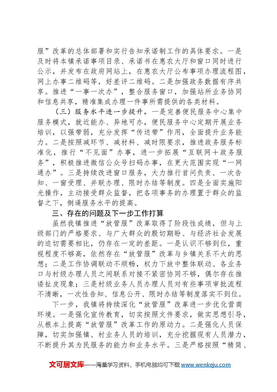X镇2024年第一季度深化“放管服”改革优化营商环境工作总结.docx,第2页预览