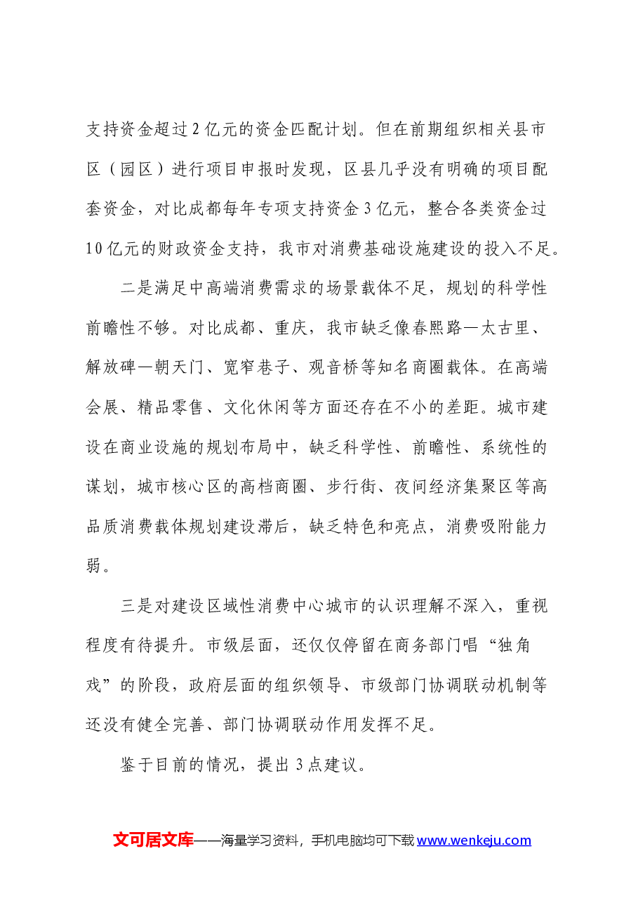 加快建设区域性消费中心城市的建议(调研报告).docx,第2页预览